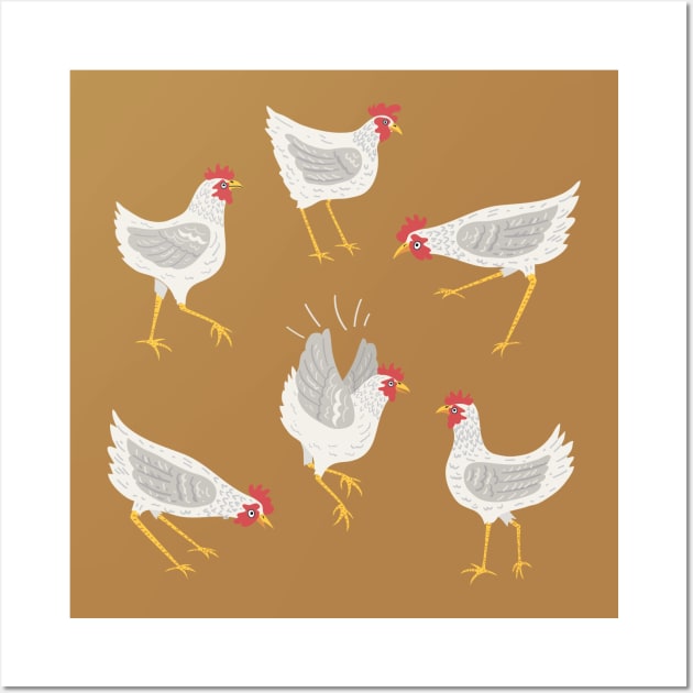 Silly Chickens Wall Art by SWON Design